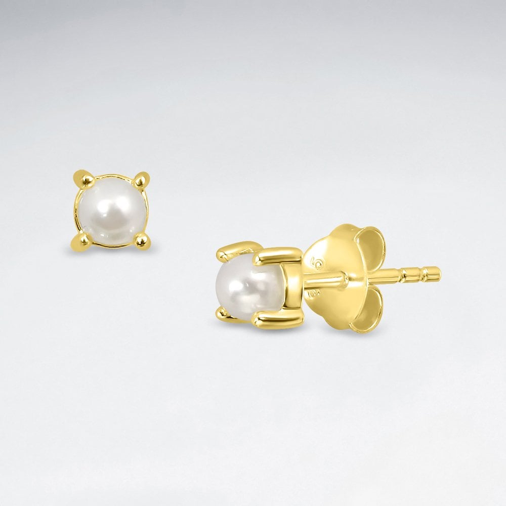 Sterling Silver Classic Pearl Stud Silver Earring
