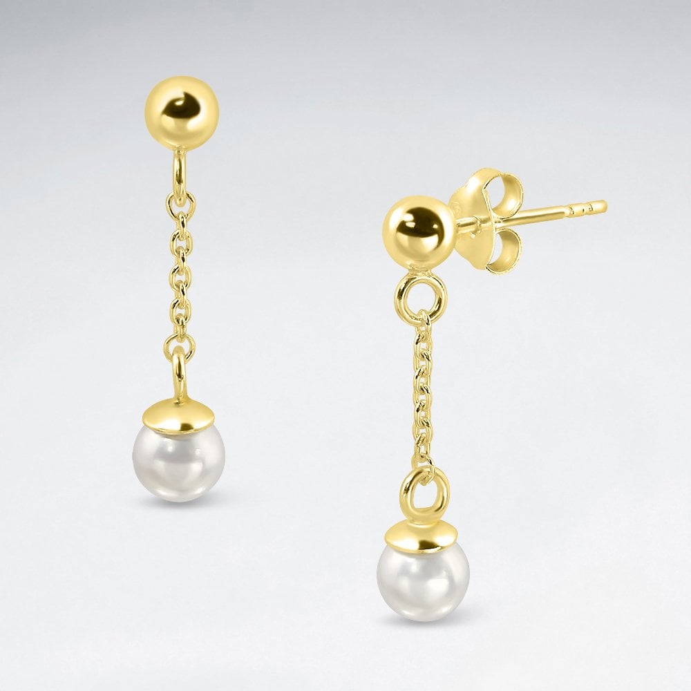 Sterling Silver Ball Dangle Stud Earrings