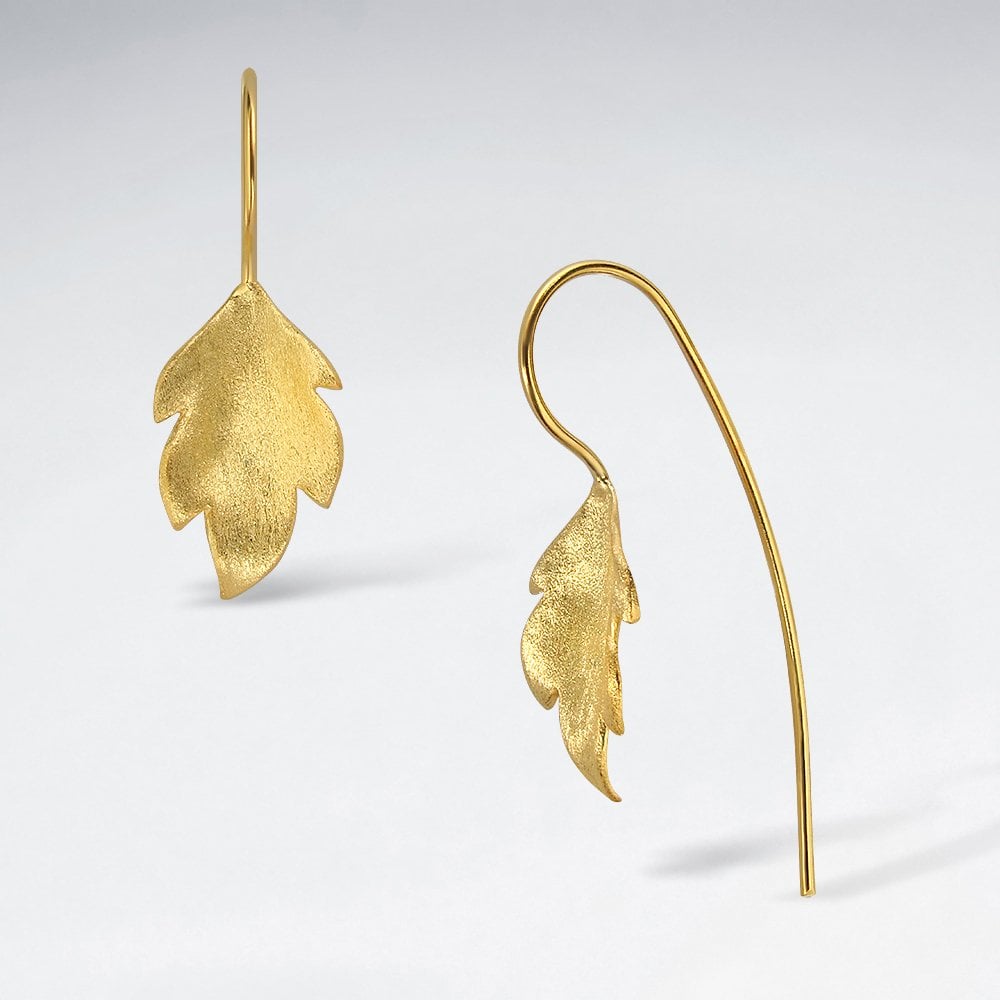 Matte Silver Leaf Silhouette Nature's Elements Earrings