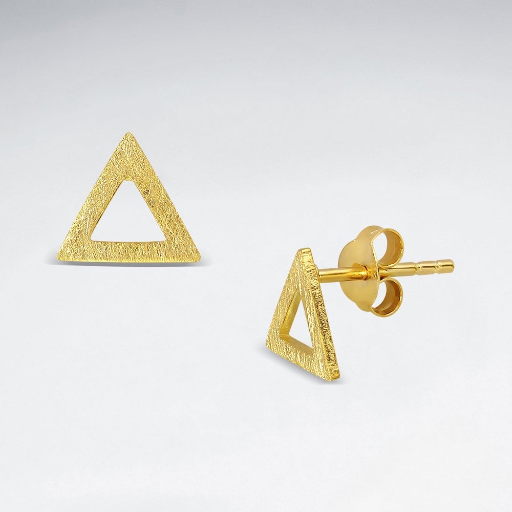 925 Silver Openwork Triangle Stud Earrings