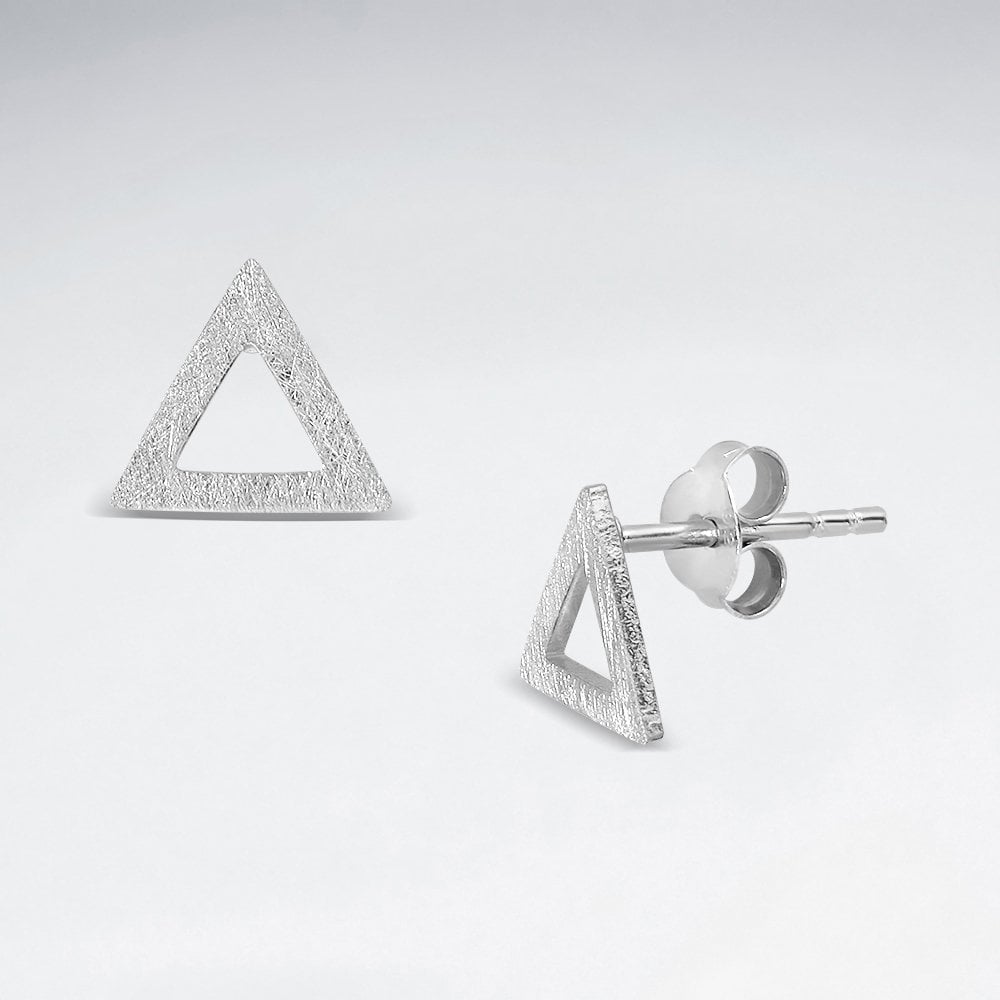 925 Silver Openwork Triangle Stud Earrings