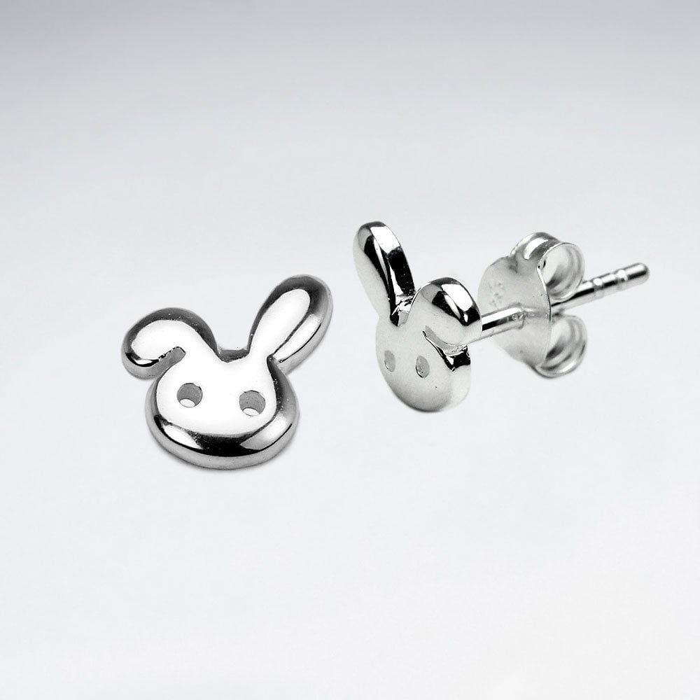 Sterling Silver Play Bunny Stud Earrings