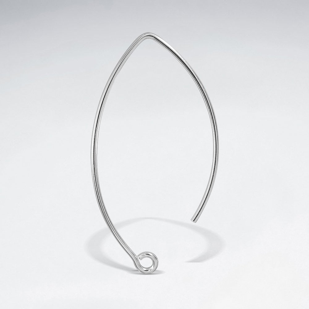 Sterling Silver Marquise Fish Hook With Open Loop Ear wire Pack of 5 Pairs
