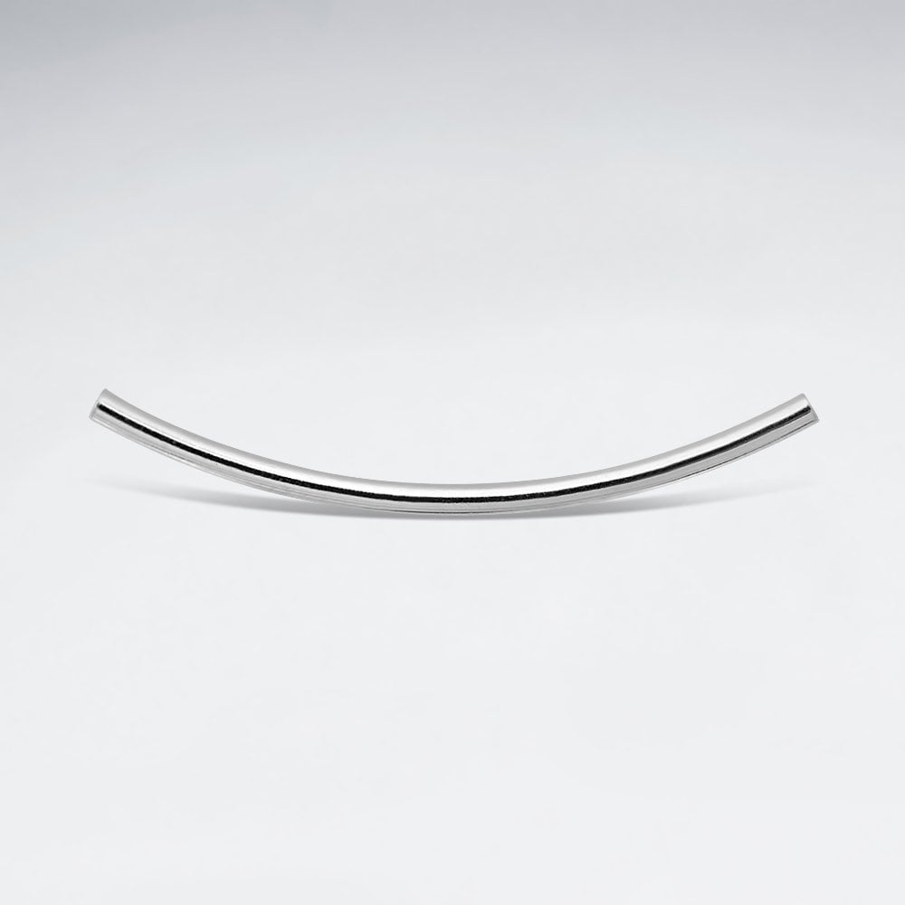 Sterling Silver Curved Tube Jewelry Accessory Pack of 10 Pieces