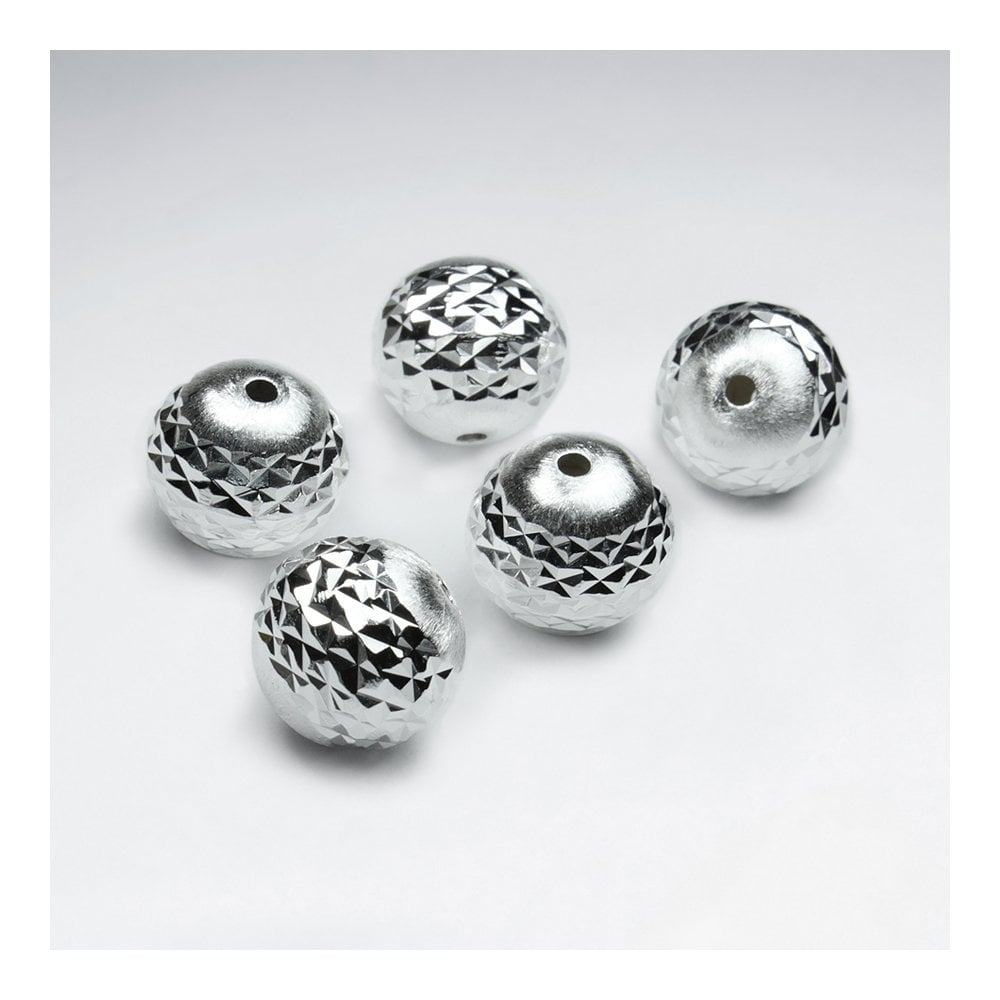 Sterling Silver Round Cut Bead Pack of 5 Pieces