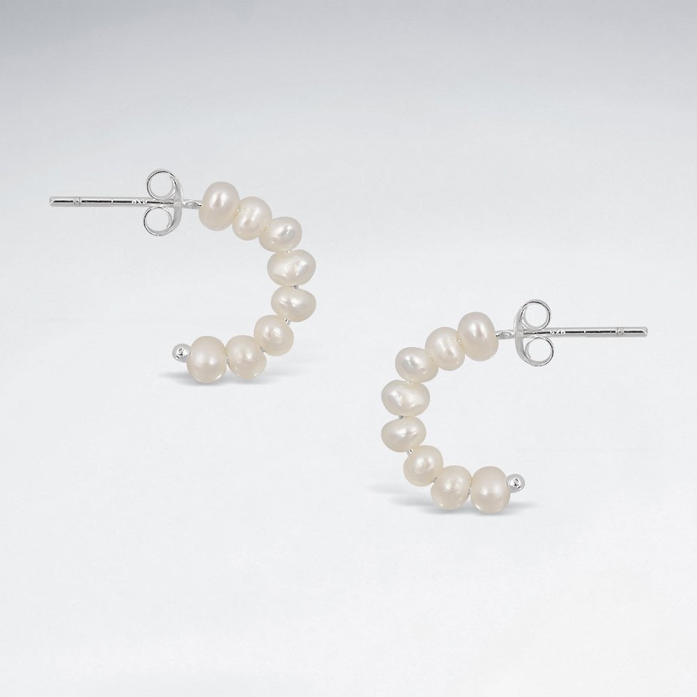 925 Sterling Silver Stud Earrings with Freshwater Pearl