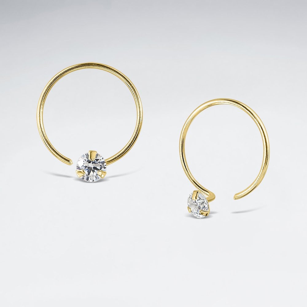 925 Sterling Silver Hoop Hook Earrings Pendant CZ and Crystal Jewelry