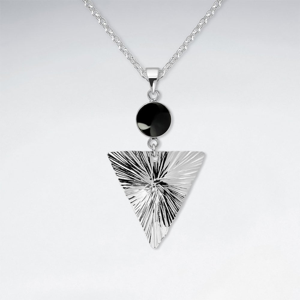 925 Sterling Silver and Gemstone Geometric Pendant