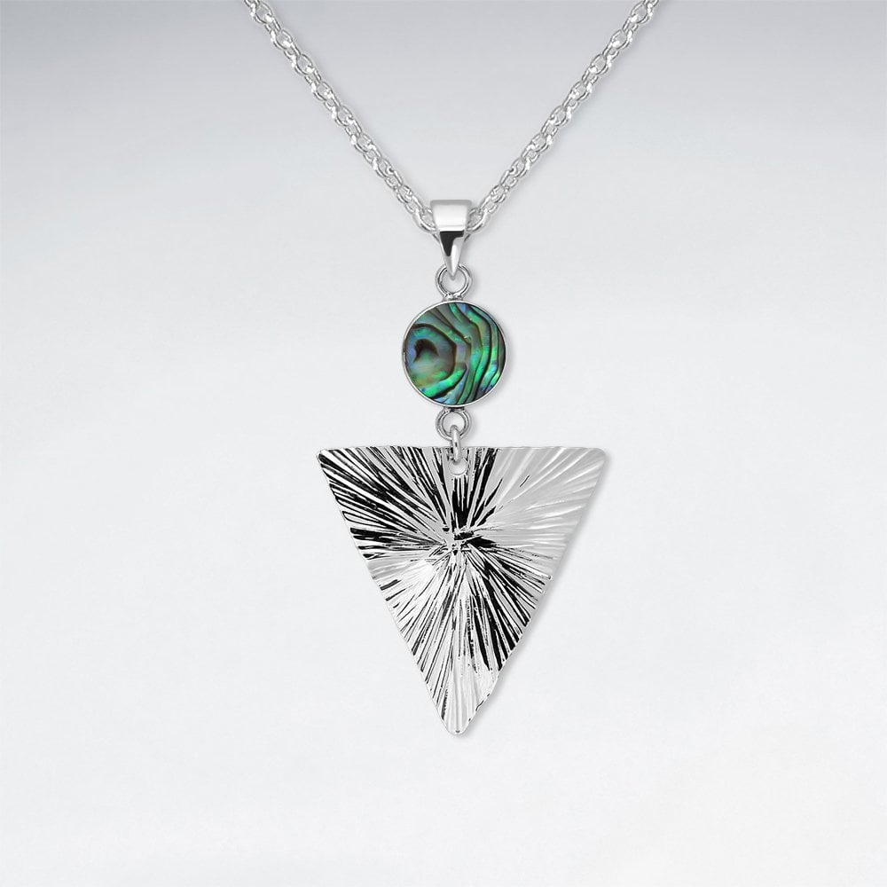 925 Sterling Silver and Gemstone Geometric Pendant