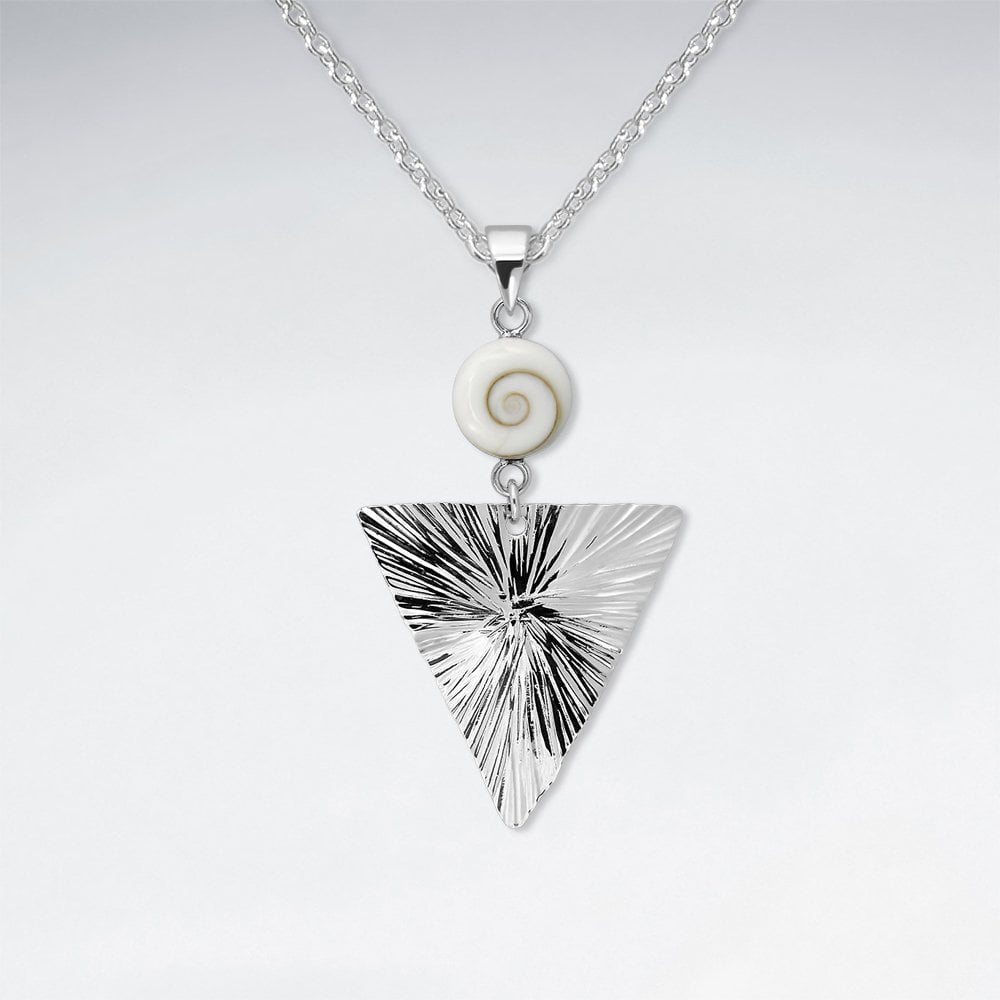 925 Sterling Silver and Gemstone Geometric Pendant