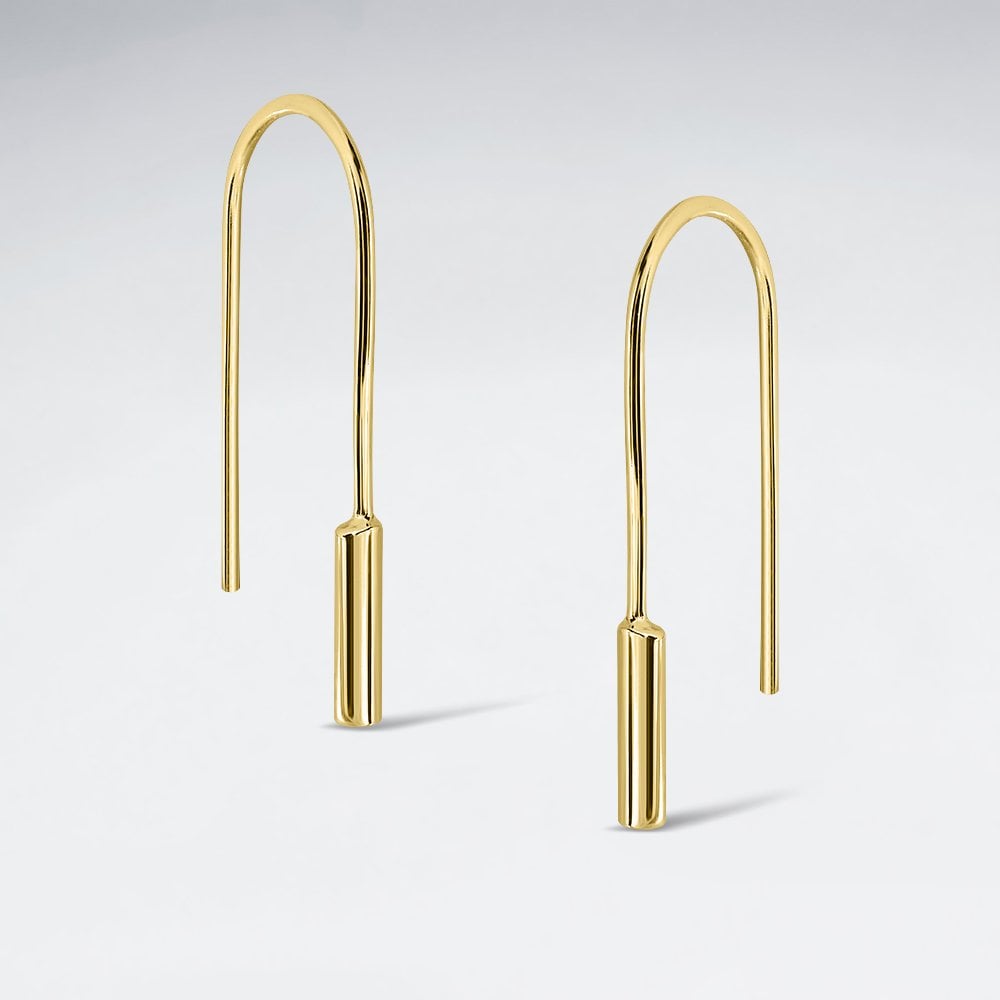 925 Sterling Silver Minimalist Geometric Hook Earrings