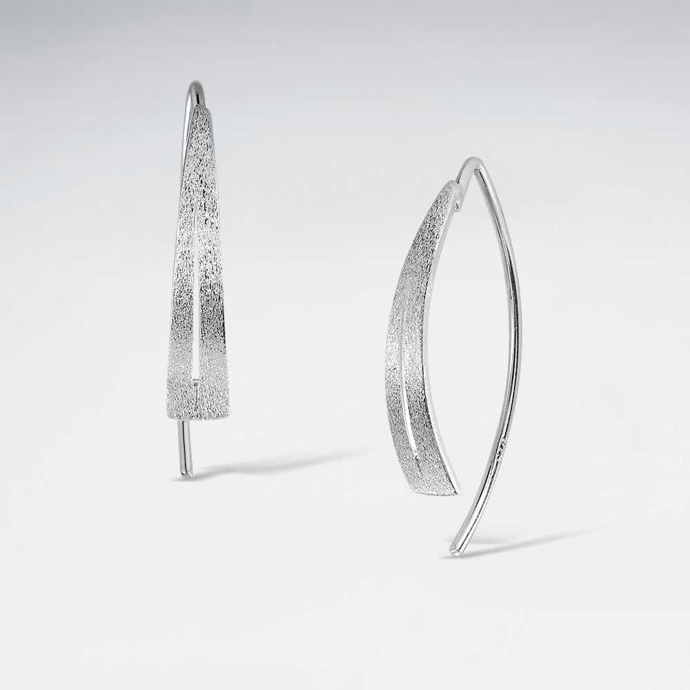 925 Sterling Silver Freeform Hook Earrings