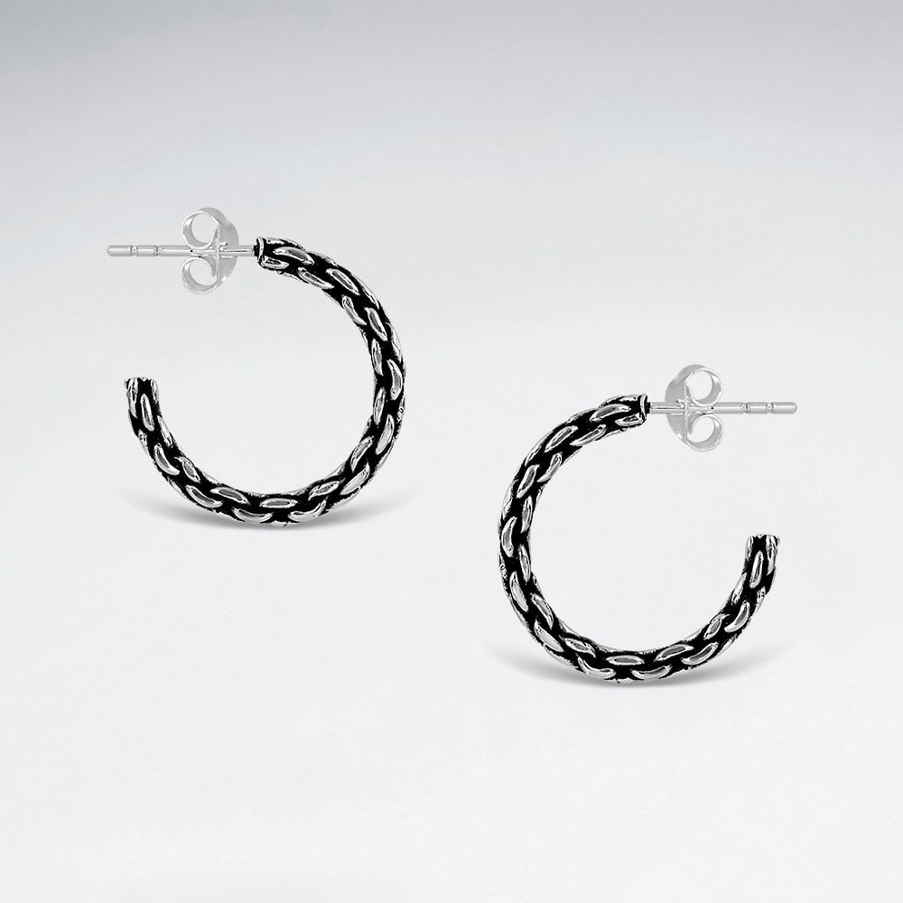 925 Sterling Silver Hoop Stud Earrings
