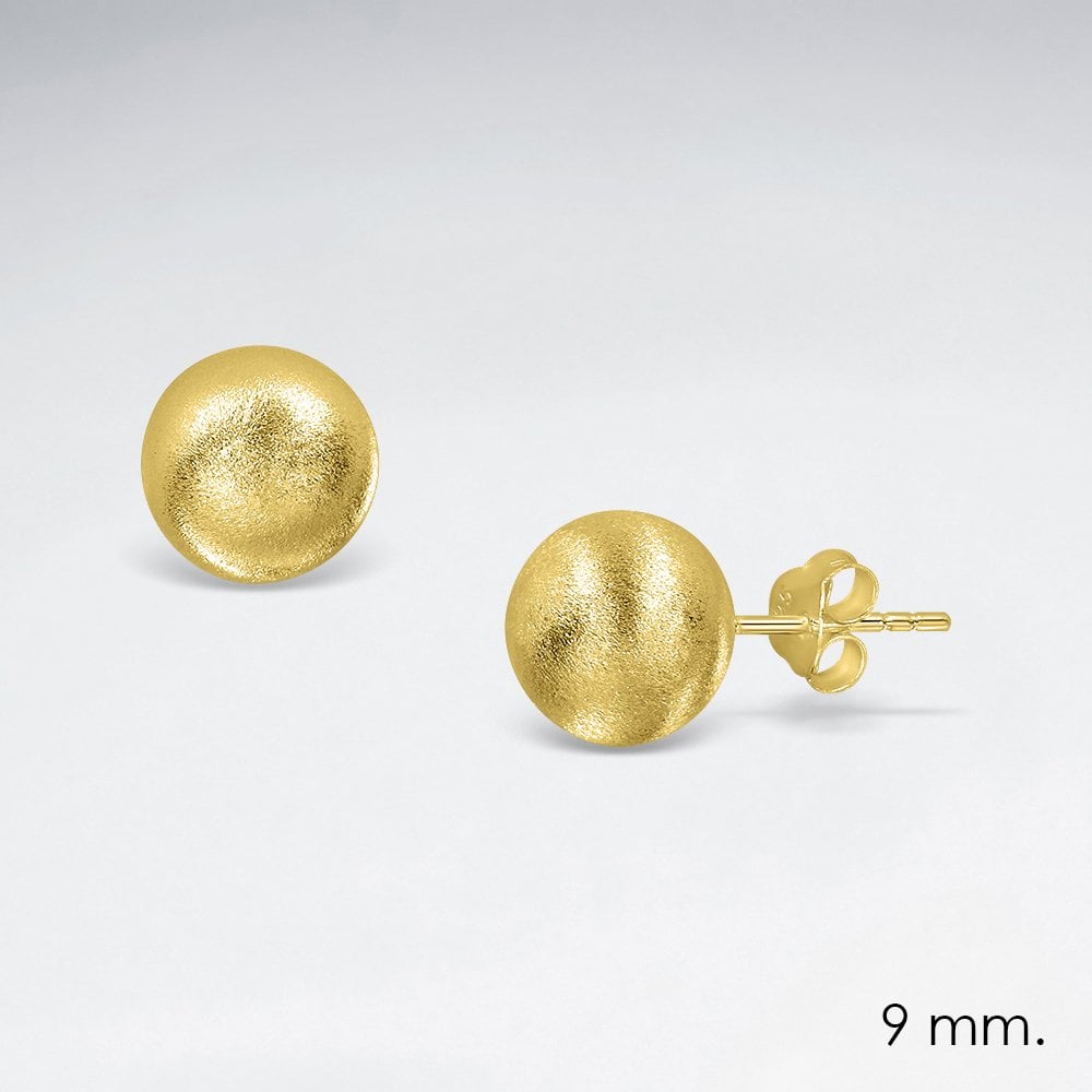 Brushed Classic Ball Stud Earrings