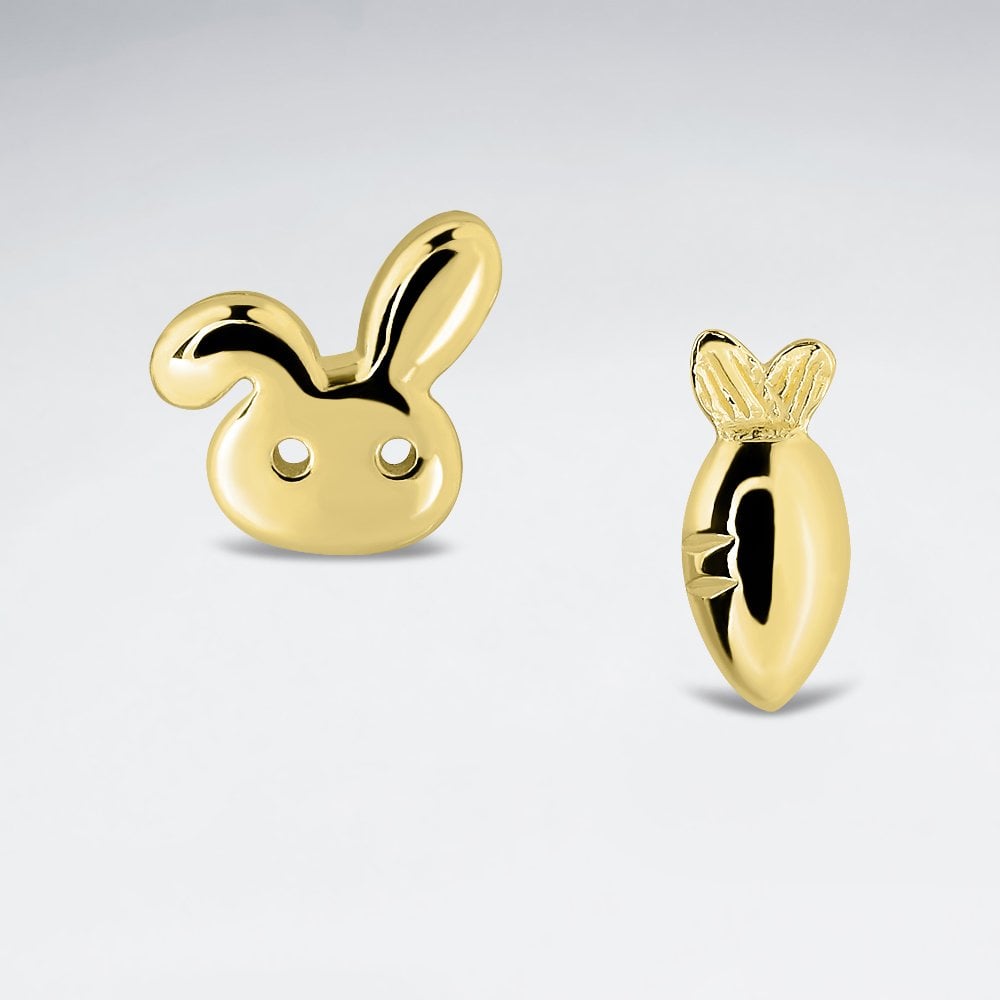 925 Sterling Silver Bunny Stud Earrings