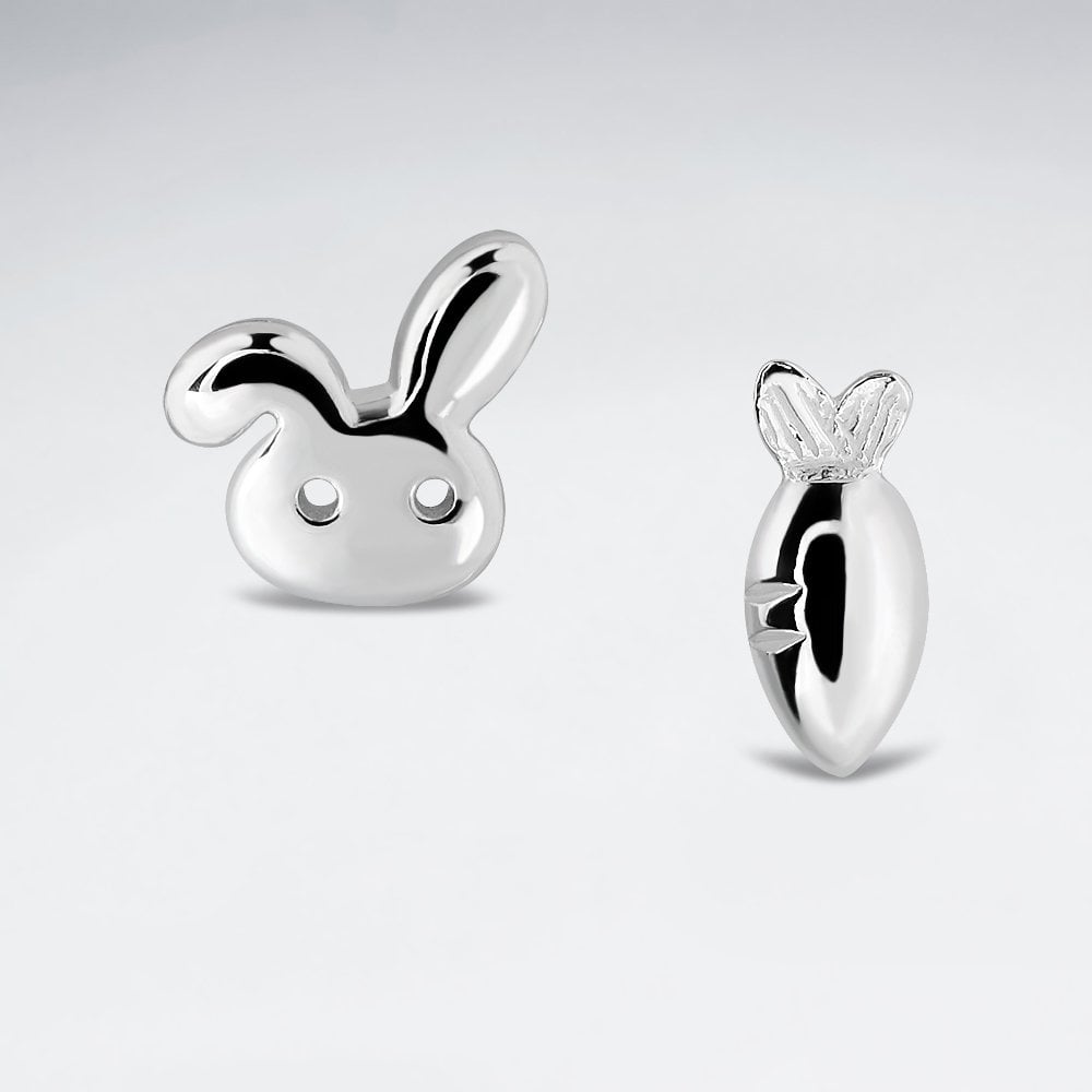 925 Sterling Silver Bunny Stud Earrings