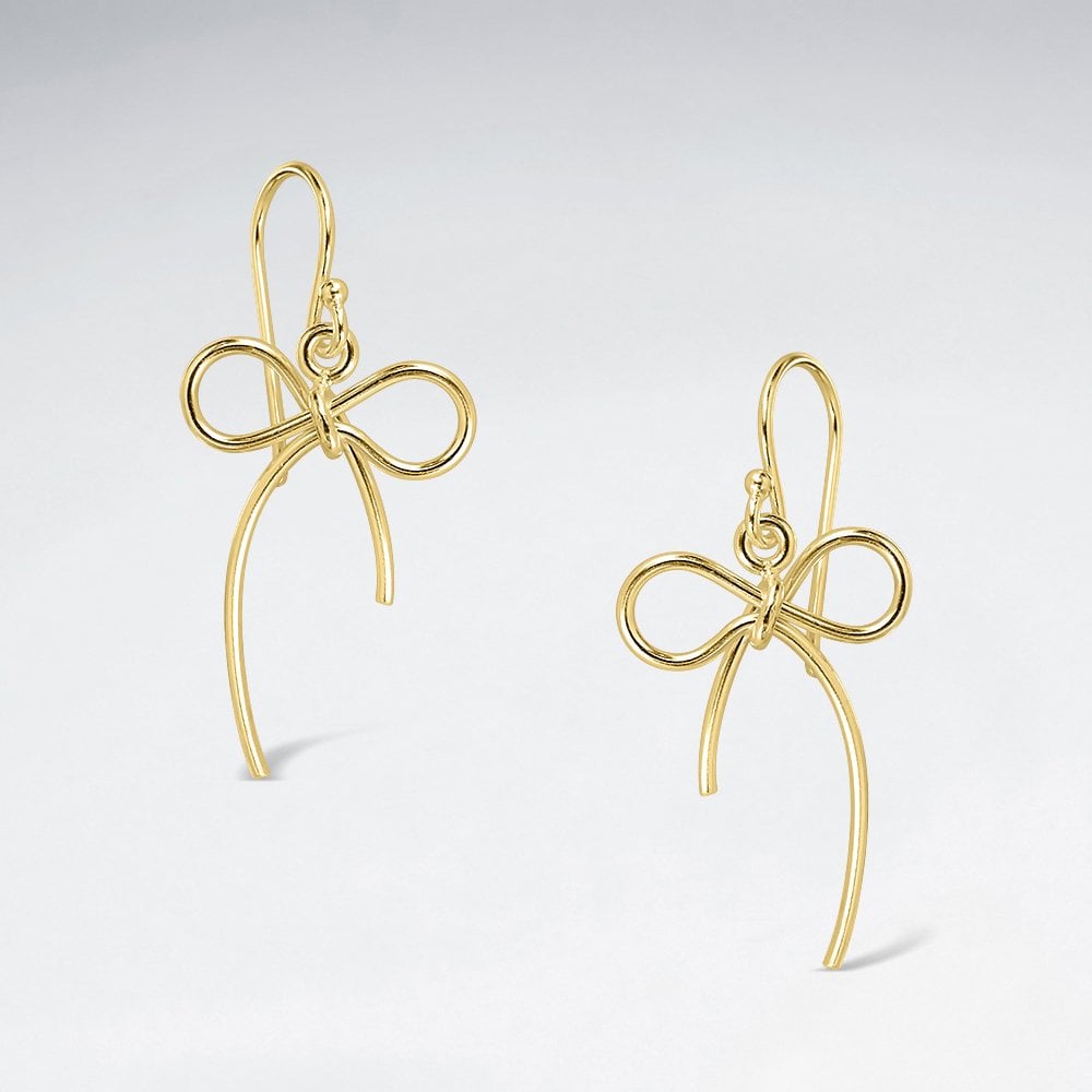 925 Sterling Silver Infinity Ribbon Hook Earrings