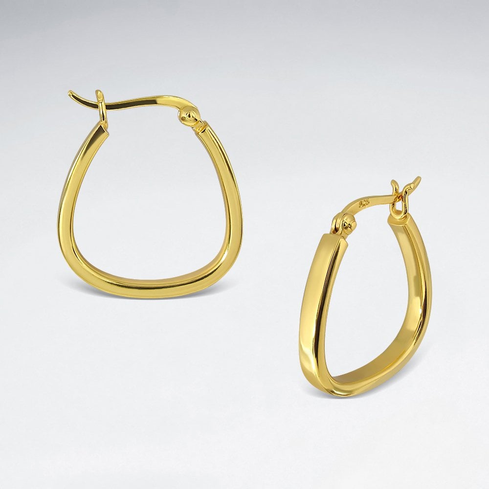 925 Sterling Silver Abstract Hoop Earrings