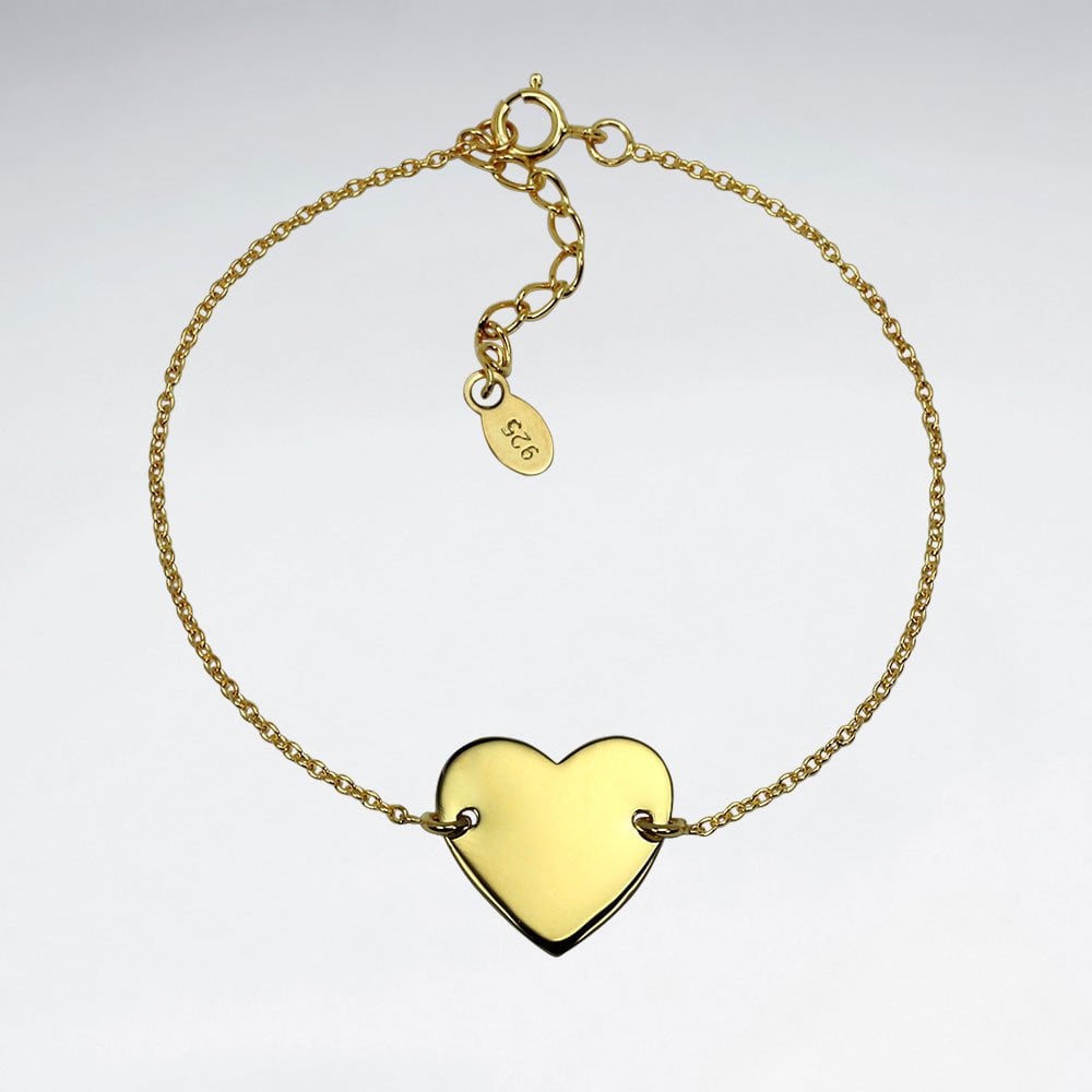 Engravable 925 Silver Heart Bracelet