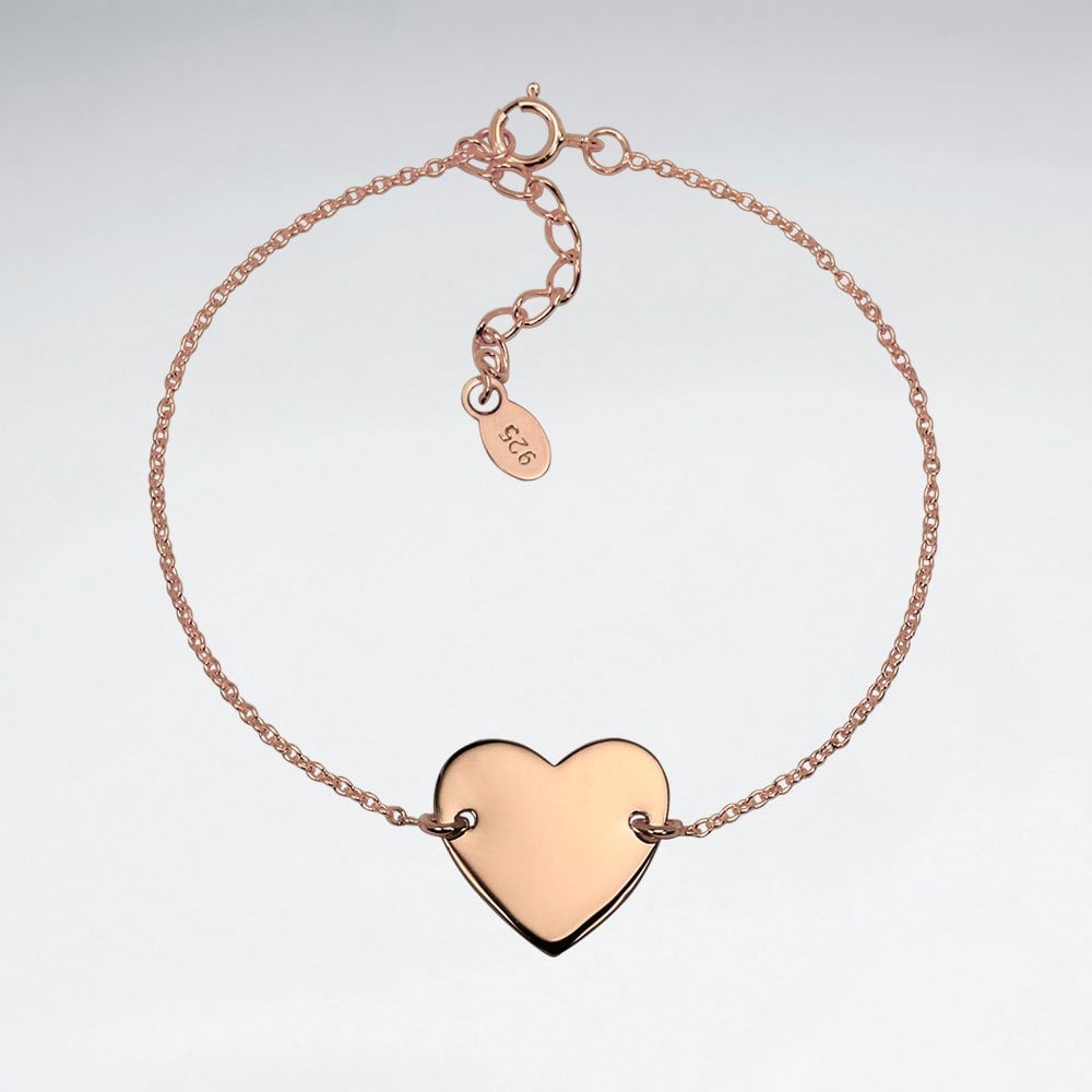 Engravable 925 Silver Heart Bracelet