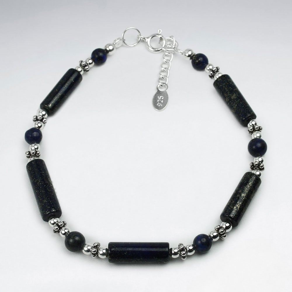 Lapis Lazuli Tube Bead Bracelet