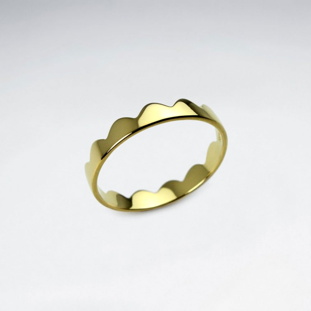 Crowning Touch sterling Silver Scalloped Edge Ring