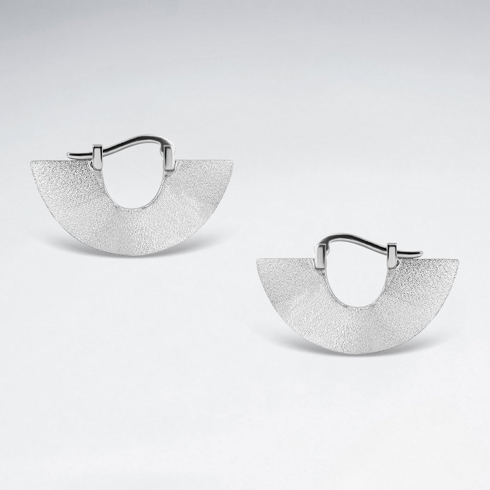 Art Deco Sterling Silver Geometric Hoop Earrings