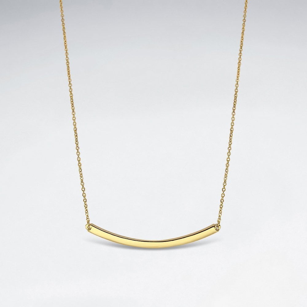 Curved Bar Necklace in Sterling Silver