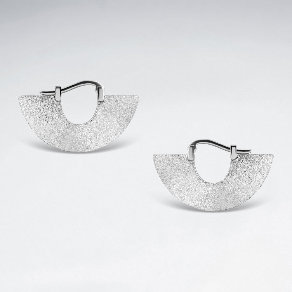 Art Deco Sterling Silver Geometric Hoop Earrings