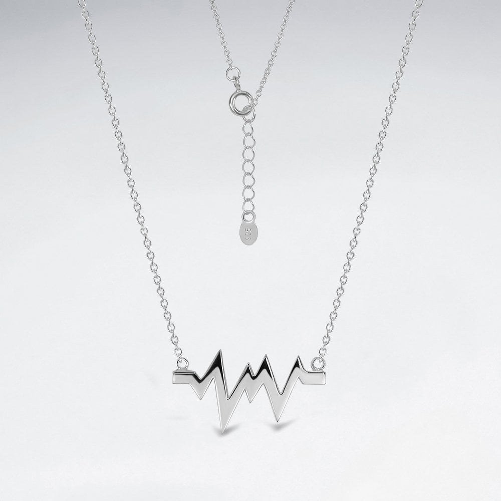 Sterling Silver Heartbeat Necklace