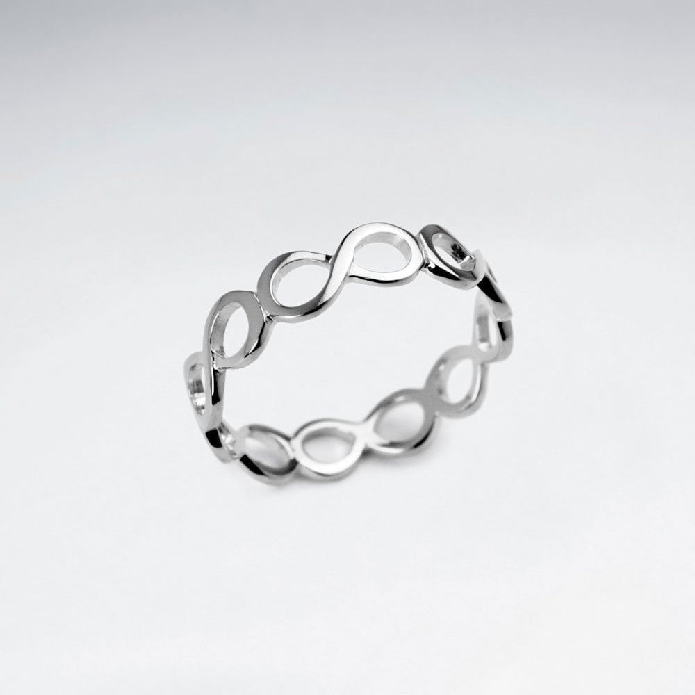 Sterling Silver Openwork Infinity Wrap Ring