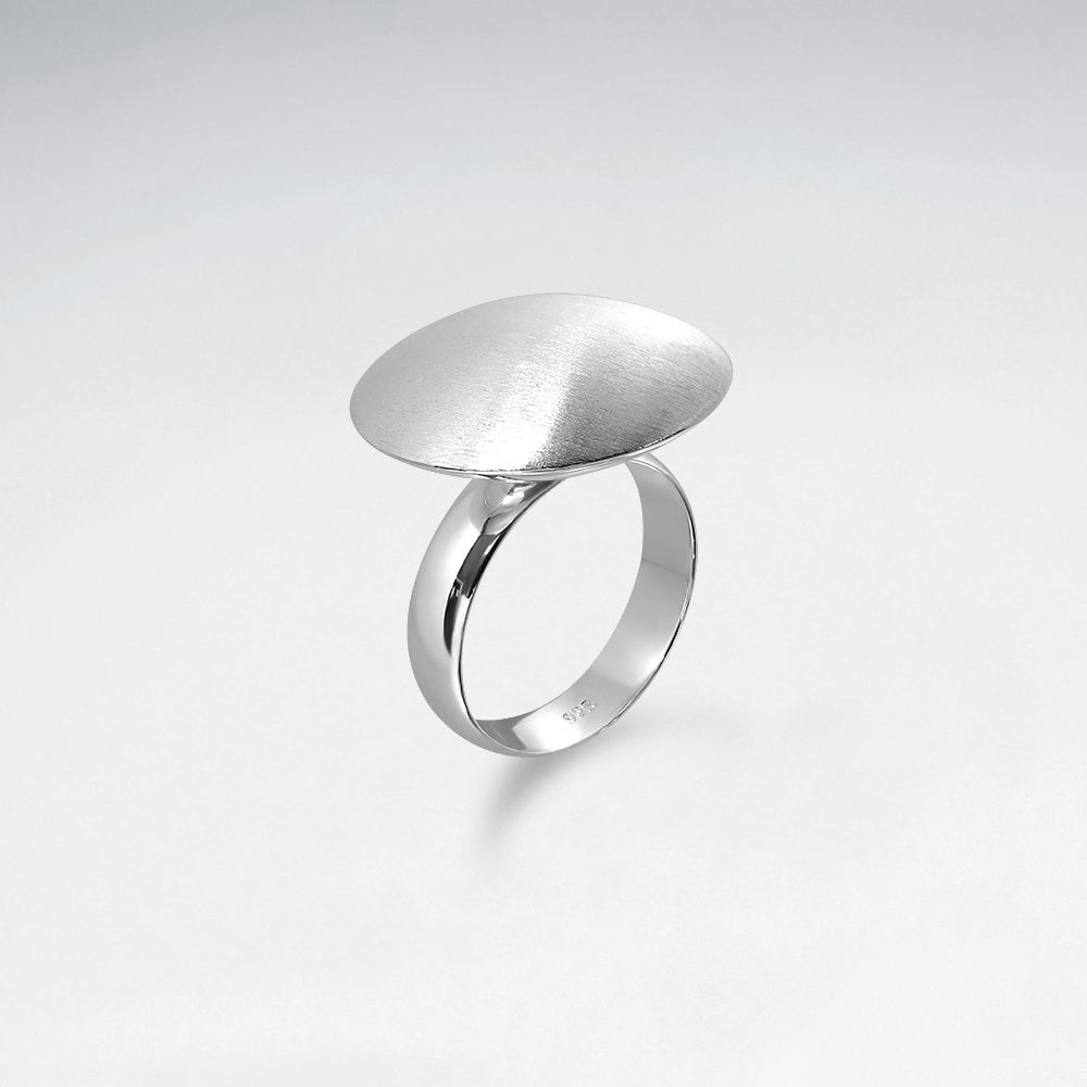 Sterling Silver Matte Finishing Rounded Dome Ring