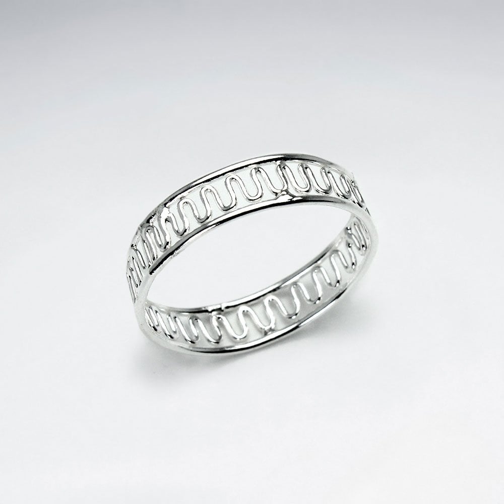 Sinuous Sterling Silver Openwork Ring
