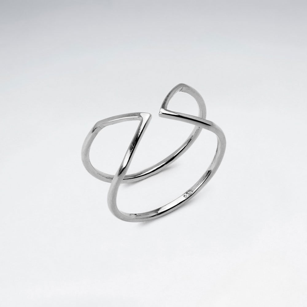 925 Silver Pointed "Arrow" Open Cuff Ring