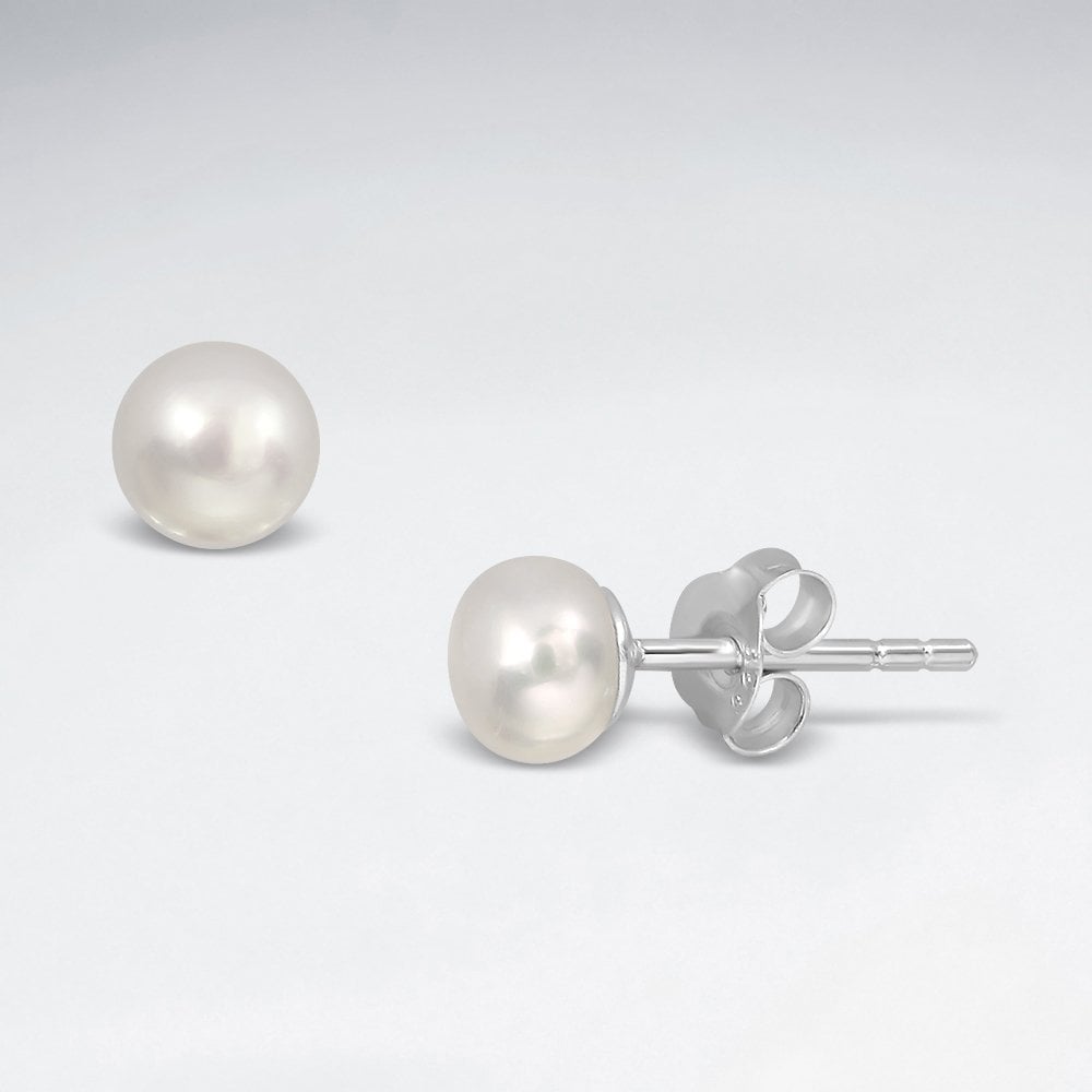 Round Pearl Stud Earring