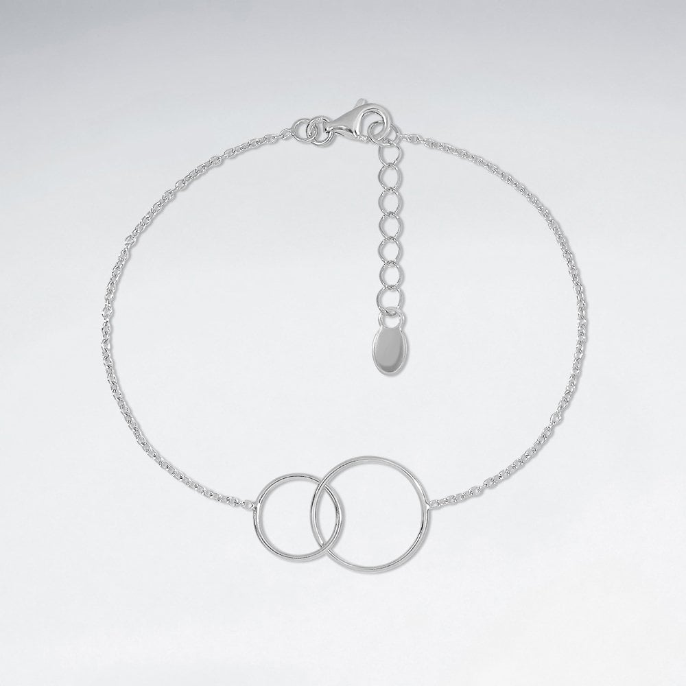 Sterling Silver Linked Hoop Circles Bracelet