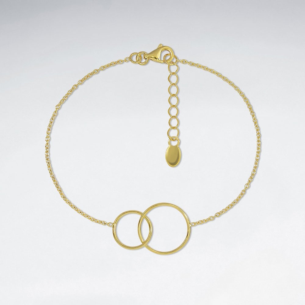 Sterling Silver Linked Hoop Circles Bracelet