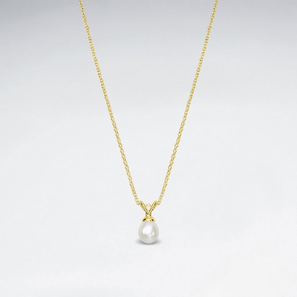 Sterling Silver Solitaire Freshwater Pearl Necklace