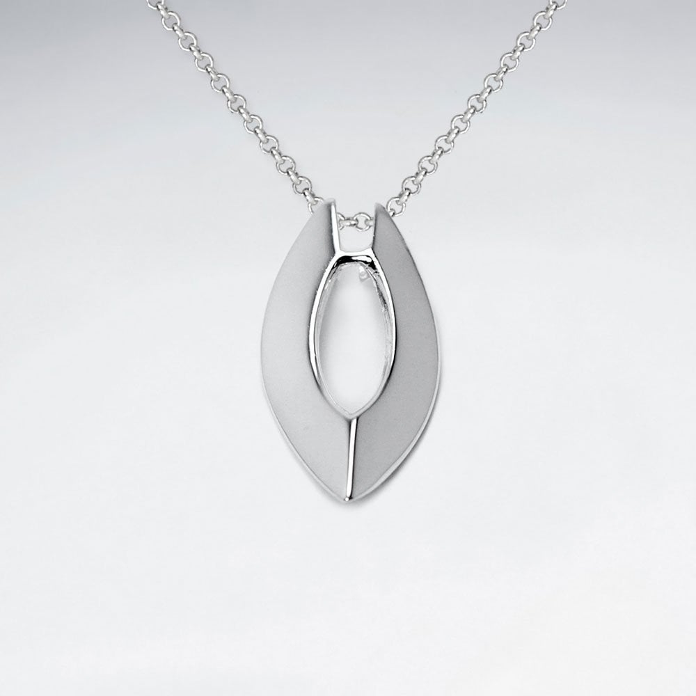 Sterling Silver Open Marquise Style Pendant