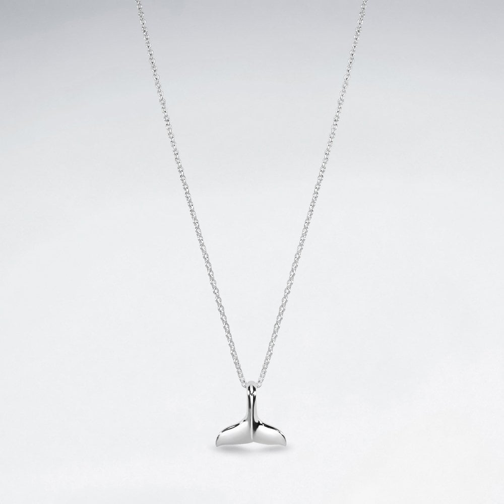 Sterling Silver Dolphin Whale Tail Necklace