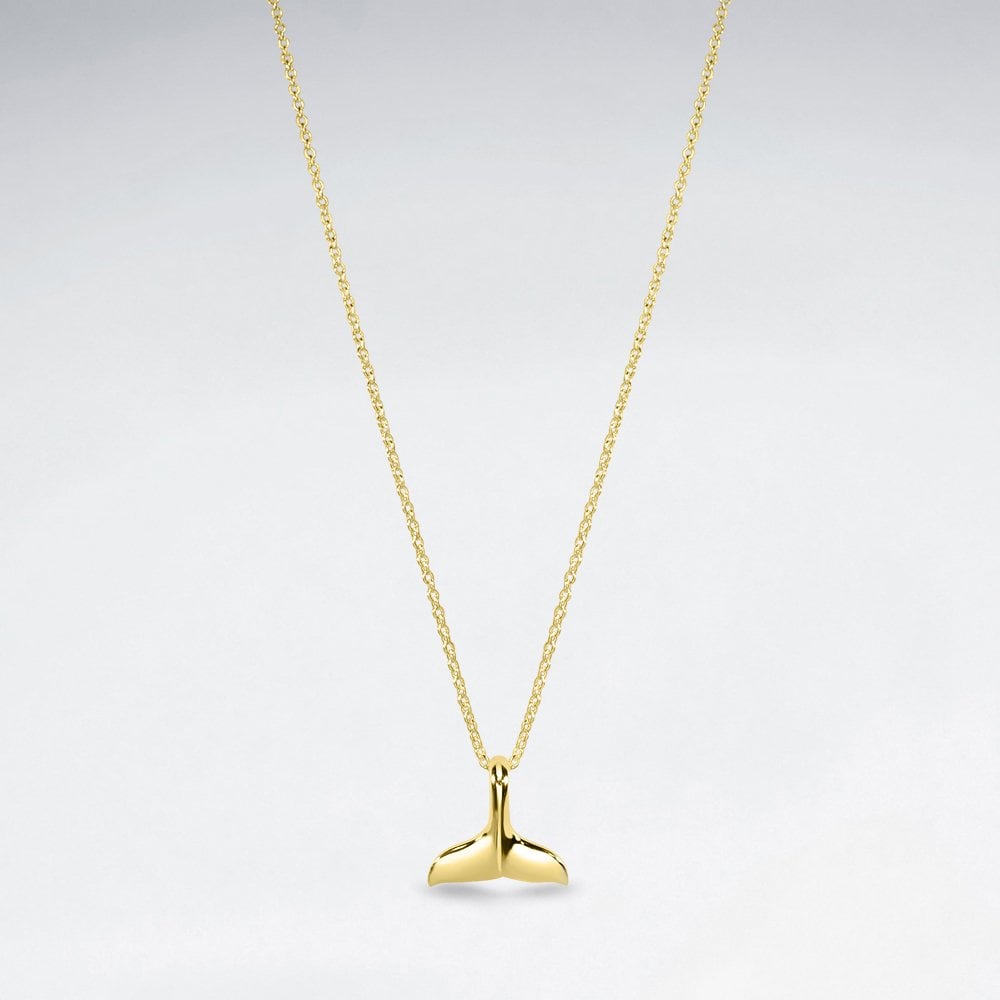Sterling Silver Dolphin Whale Tail Necklace
