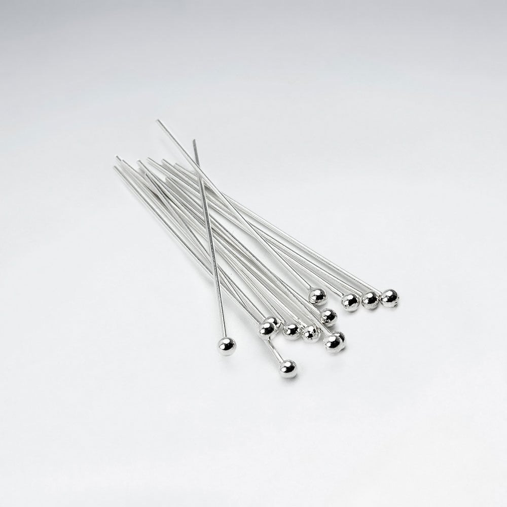 Sterling Silver Ball Head Pins Jewelry Accessory Pack of 30 Pieces