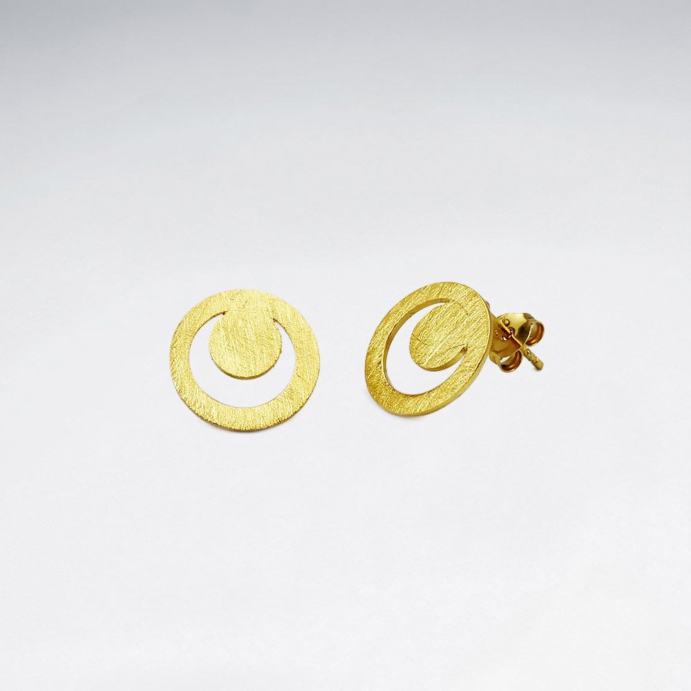 Sterling Silver Geometric Openwork Stud Earrings