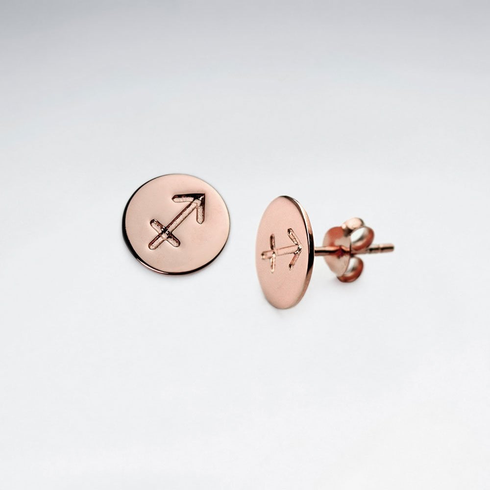 Sterling Silver Astrological Sagittarius Stud Earrings