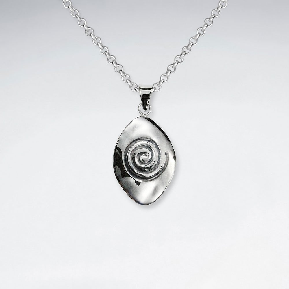 Karen Hill Tribe Silver Freeform Spiral Pendant