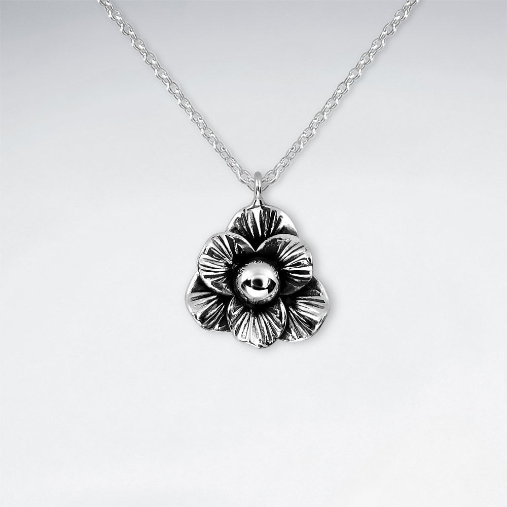 Karen Hill Tribe Silver Flower Pendant