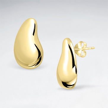 Sterling Silver Kidney Bean Stud Earrings