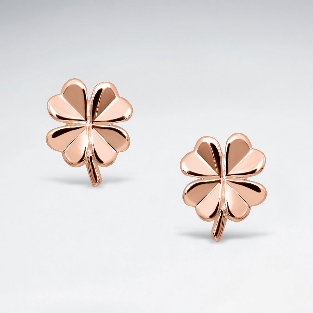 Sterling Silver Four Leaf Clover Earrings