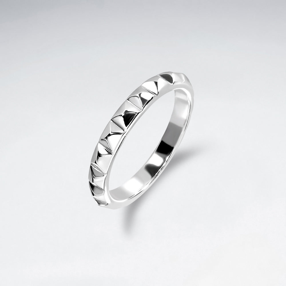 Sterling Silver Textured Stud Ring